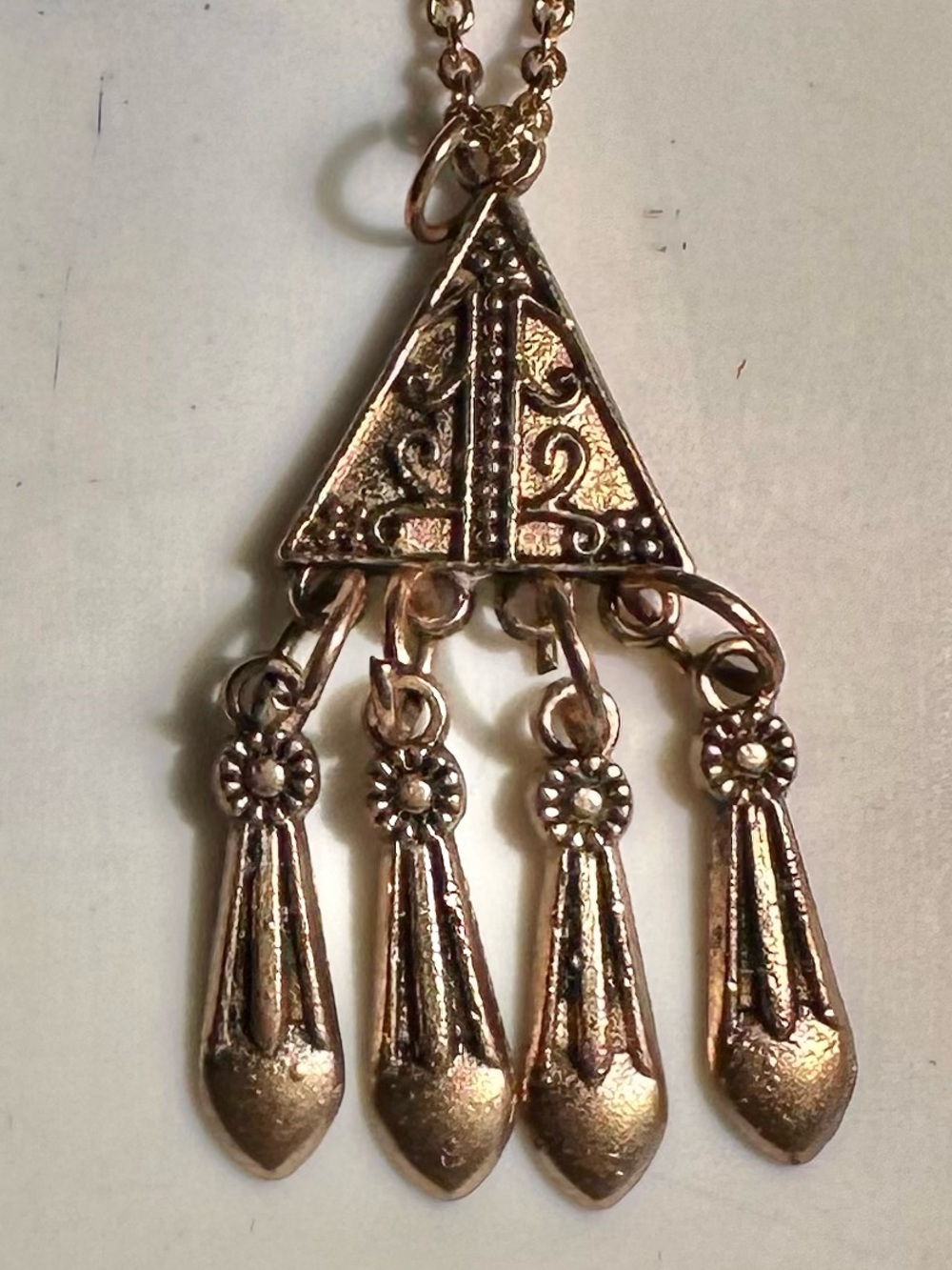 Gold-Tone Bohemian Tassel Pendant Necklace - 18 to 22”